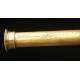 Antique Gilt Brass and Wooden Spyglass in Very Good Condition. Germany, XIX Century