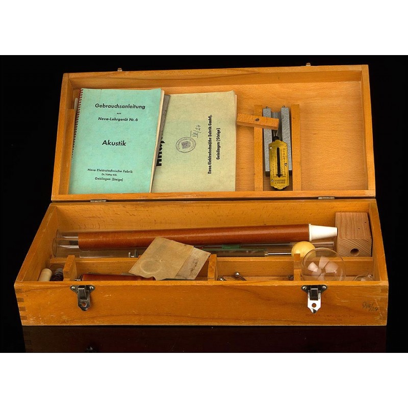 Interesante Set de Instrumentos para Experimentos Acústicos. Alemania, Años 70