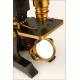 Fantástico Microscopio Antiguo en Estuche Original. Inglaterra, 1910-20
