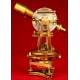 Antique Watts & Son Theodolite, Polished Brass, with Original Case. Year 1921