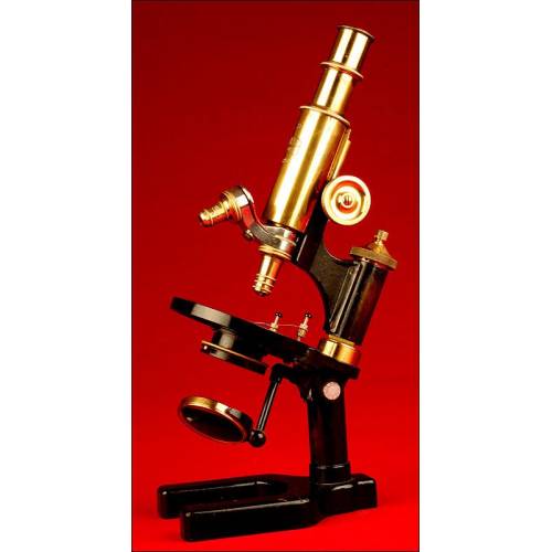 Antiguo Microscopio Alemán Fabricado por Carl Zeiss Jenna, Año 1910