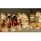 Large Collection of Glass Apothecary Bottles and Labels. 1st Half s. XX.