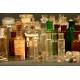 Large Collection of Glass Apothecary Bottles and Labels. 1st Half s. XX.