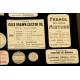 Large Collection of Glass Apothecary Bottles and Labels. 1st Half s. XX.
