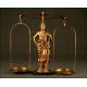 Elegant Pharmacy Scale in Very Good Condition. Years 70 of S. XX. With Image of Asclepius