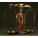 Elegant Pharmacy Scale in Very Good Condition. Years 70 of S. XX. With Image of Asclepius