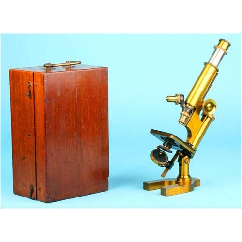 Microscopio de latón R & J Beck - Circa 1880
