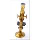 Attractive Fine Working Antique Brass Microscope. Circa 1900