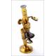 Attractive Fine Working Antique Brass Microscope. Circa 1900