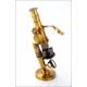 Attractive Fine Working Antique Brass Microscope. Circa 1900