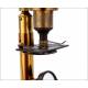 Attractive Fine Working Antique Brass Microscope. Circa 1900