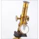 Attractive Fine Working Antique Brass Microscope. Circa 1900
