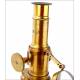 Attractive Fine Working Antique Brass Microscope. Circa 1900