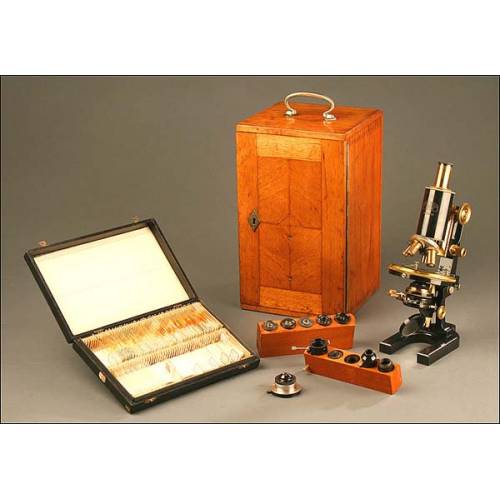 Microscopio profesional Carl Zeiss Jena, Alemania, Año 1910-1920