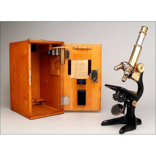 Magnífico Microscopio E. Leitz Wetlzar Funcionando Muy Bien. Alemania, 1921