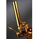 Complete Brass Microscope in Wooden Case. Great Britain, 1860. Working