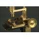 Magnífico Microscopio Inglés de1853. En Estuche de Caoba con Accesorios. Funcionando