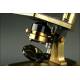 Raro Microscopio Binocular Inglés R&J Beck, Año 1890. Funcionando, con Estuche y Accesorios