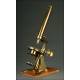 Exclusive English Gilt Brass Microscope, 1860. Very Well Preserved and Working