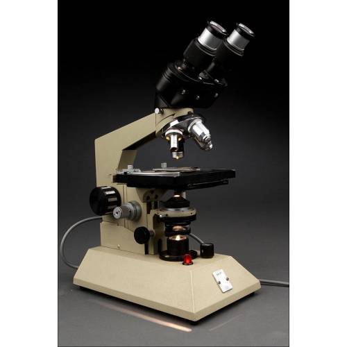 Microscopio Binocular Inglés Swift de los Años 60. En Perfecto Estado y Funcionando Muy Bien