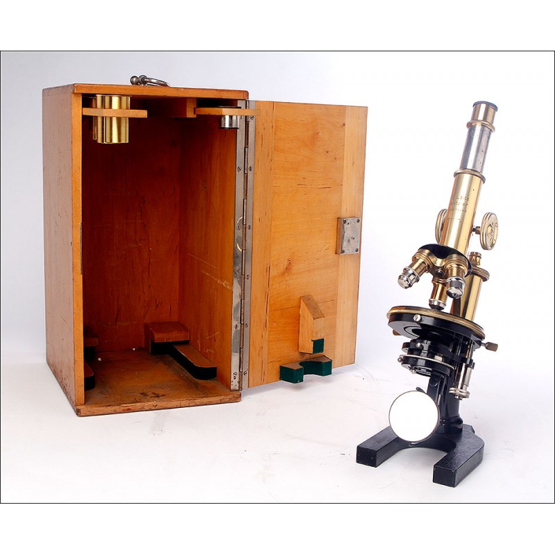 Precioso Microscopio E. Leitz Wetlzar en Excelentes Condiciones. Alemania, 1919