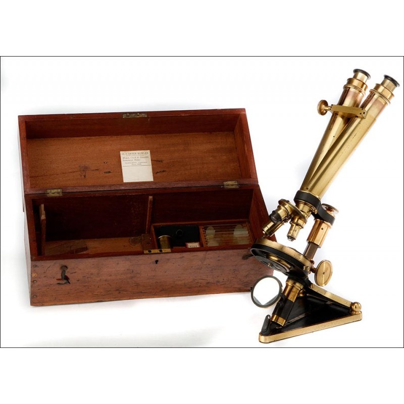 Fantástico Microscopio Binocular,Smith Beck & Beck. Inglaterra, 1860