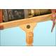 Large spotting scope with wooden stand. 140 cms long