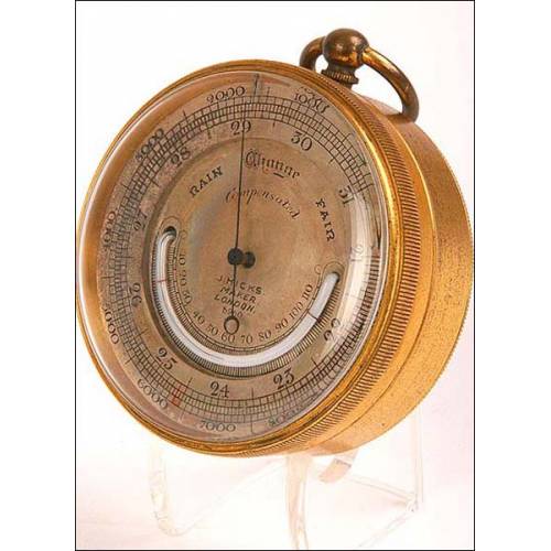 Barómetro aneriode y termómetro C. C. Webb. 1890
