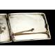 Antique Hand Carved Solid Silver Cigarette Case. China, XIX Century