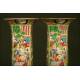 Elegant Pair of Chinese Vases in Canton Porcelain. Circa 1.850. Hand Decorated.