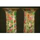 Elegant Pair of Chinese Vases in Canton Porcelain. Circa 1.850. Hand Decorated.