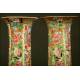 Elegant Pair of Chinese Vases in Canton Porcelain. Circa 1.850. Hand Decorated.