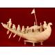 Stylized Oriental Ivory Boat from 1920. Delicately Hand Carved.