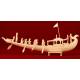 Stylized Oriental Ivory Boat from 1920. Delicately Hand Carved.