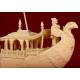 Stylized Oriental Ivory Boat from 1920. Delicately Hand Carved.