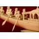 Stylized Oriental Ivory Boat from 1920. Delicately Hand Carved.