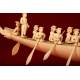 Stylized Oriental Ivory Boat from 1920. Delicately Hand Carved.