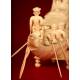 Stylized Oriental Ivory Boat from 1920. Delicately Hand Carved.