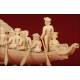 Stylized Oriental Ivory Boat from 1920. Delicately Hand Carved.