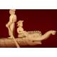 Stylized Oriental Ivory Boat from 1920. Delicately Hand Carved.