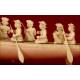 Stylized Oriental Ivory Boat from 1920. Delicately Hand Carved.
