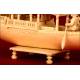 Stylized Oriental Ivory Boat from 1920. Delicately Hand Carved.