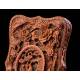 Hand Carved Sandalwood Chinese Card Holder. XIX Century. Very Good Condition.