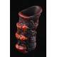 Original Buffalo Horn Brush Jar. China, 20th Century. Hand Carved Decoration