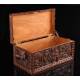 Attractive Hand Carved Sandalwood Chest. China, 1920-30. Magnificent Condition
