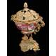 Antiguo Bol Chino de Porcelana sobre Peana de Latón. China, S. XVIII-XIX