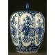 Chinese Blue and White Porcelain Urn with Xianfeng Seal.Eight Immortals. XIX CENTURY