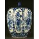 Chinese Blue and White Porcelain Urn with Xianfeng Seal.Eight Immortals. XIX CENTURY