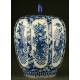 Chinese Blue and White Porcelain Urn with Xianfeng Seal.Eight Immortals. XIX CENTURY