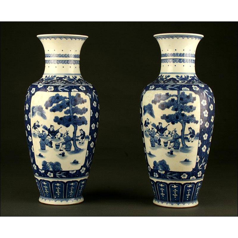 Jarrón de porcelana tradicional grande jarrón chino jarrón de cerámica  antiguo con base jarrón de porcelana